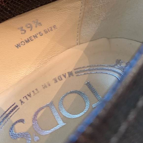 Tod’s Leather Driving Moc Tassel Ballerina Loafer  Flat Snake texture - Picture 8 of 9